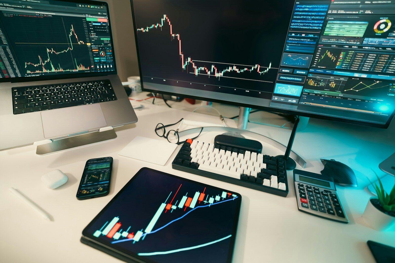 Stock market growth concept